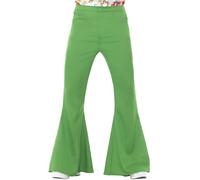 Smiffys 60s Flared Trousers, Green, Men