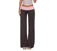 Flared Trousers Women Low Rise Color Wide Leg Sweatpants with Pockets Everyday Comfort Athletic Soft Breathable Essential Premium Quality Lounge Bottoms