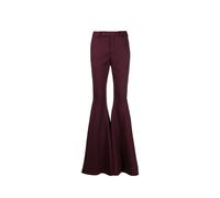 Flared Wool Blend Trousers - female - Saint Laurent - Wide Trousers - Red - L - Trousers L