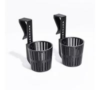 FLAREFORGE Adjustable Hang-on-Back Aquarium Plant Pots, Indoor, 7 cm Height x 7 cm Radius, Plastic, Height-Adjustable, Circular, Tank-Mounted, Semi-Aquatic Plants, 2-Pack