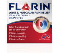 Flarin 200 mg Soft Capsules - Lipid-Formulated Ibuprofen for Joint & Back Pain Relief, Gluten & Dairy Free, Fever/Headache Relief, 2-per-week limit