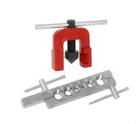 Flaring Tool Kit 6 Dies Metric Inch for Air Conditioner Pipes - Professional Brake Pipe Flaring Tool with Case(Metric Set)