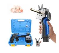 Flaring Tool Set - Electric Flaring Machine with Chuck Set, Portable Carrying Case, LED Lighting, 45 Degree Offset for Copper, Aluminum, Brass Tubing