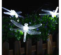 Flarion Dragonfly String Light 5M20LED Solar Fairy Tale Decorative Light IP65 Waterproof Birthday Party Wedding Indoor Bedroom Outdoor Home Garden Valentine's Day Decorations (Cool White)