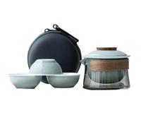 Flaroey 1 Bowl 3 Cups Tea Cup Set Household Tea Making Travel Tea Set Outdoor Portable Bag Chinese Tea Set Supplies Easy to Use, D