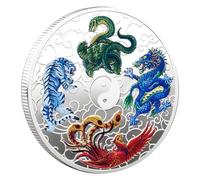 Flaroey 1 PCS Ancient Mythical Creatures Lucky Coin Silver Metal