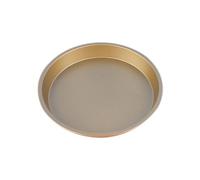 Flaroey 1 Piece Round Pizza Mould Plate Pizza Pan Carbon Steel Deep Tray Non-Stick Mold Baking Mould Tray 7In Gold