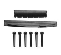 Flaroey 10 Set Guitar String Pegs Replacement Parts Acoustic Guitar Bridge Pins with Guitar Bridge Saddle Nut Kits Tools Black