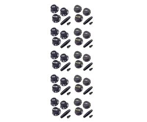 Flaroey 10 Set Plastic Guitar Knobs 1 Volume and 2 Tone Control Knobs Set Electric Guitar,Black Replacement