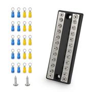 Flaroey 100A Battery Power Distribution Block Bus Bar for RV, Boat, Truck Positive & Negative Terminal Circuit Busbar