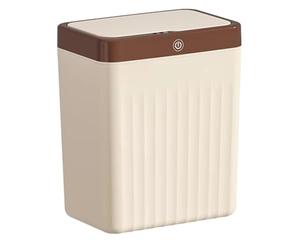 Flaroey 10L Intelligent Induction Trash Can Kitchen Storage Smart Bucket for Bathroom Kitchen Trash Can Khaki