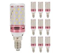 Flaroey 10Pcs E14 LED Corn Bulb 12W Corn Bulb Replace Halogen Lamps Small Screw-in Smart Energy Efficient Bulb Warm Light