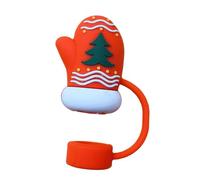 Flaroey 10PCS Silicone Straw Tips Lids Protectors for Stanley40 Oz Tumbler Cups Christmas Gloves Silicone Straw Covers