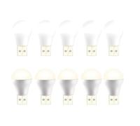Flaroey 10Pcs USB Plug Lamp Mini LED Night Light Power Bank Charging USB Book Lights Round Reading Eye Protection Lamp