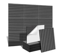 Flaroey 12 Pack Acoustic Foam Panels with Self Adhesive, 14X12X0.4Inch Soundproof Wall Panels for Room,