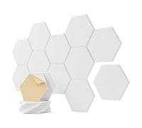 Flaroey 12 Pack Acoustic Panels Sound,12 X 10 X 0.4 Inch Hexagon Self Adhesive Sound Proof Panels,for Bedroom,Home,Studio White