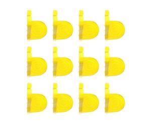 Flaroey 12pcs Cup Holder Anti-Overflow Laundry Detergent Cup Holder Folding Bracket Seamless Hook Yellow