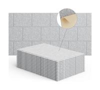 Flaroey 15 Pack 12x8x4 Inch Acoustic Wall Panels, Self-Adhesive Sound Absorbing Panel,for Recording Studios Silver Gray