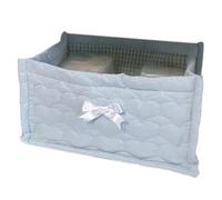 Flaroey 1PC Square Fabric Storage Basket Cute Fabric Storage BOX Fabric Home Decoration Blue