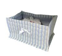 Flaroey 1PC Square Fabric Storage Basket Cute Fabric Storage BOX Fabric Home Decoration Striped