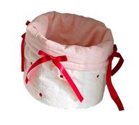 Flaroey 1PC Sweet Fabric Desktop Storage Basket Cylinder Fabric Storage Basket Bedroom Clutter Organization Storage Fabric Basket Red