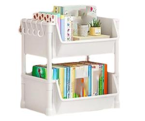 Flaroey 2-Layer Household Snacks Storage Bookshelf, Trolley Storage Rack, Storage Rack Kitchen Fruit and Vegetable Basket