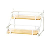 Flaroey 2 Layer Spice Rack Organizer - Multifunctional Storage for Spices, Condiments & Accessories in Home, Living Room White