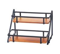 Flaroey 2 Layer Spice Rack Organizer - Multifunctional Storage for Spices, Condiments & Accessories in Home, Living Room Black