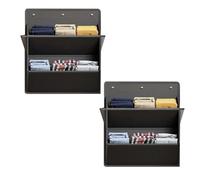 Flaroey 2 Pack RV Shoe Storage with Sticky Adhesive Tape, over the Door Shoe Rack,Wall Hanging Shoe Organizer with Pockets Black