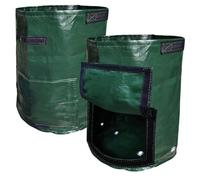 Flaroey 2 PCS Garden Potato Grow Bag PE Fabrics Gardening Thicken Pot with Handles and Access Flap, A