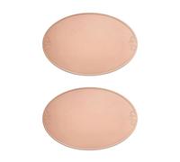 Flaroey 2 PCS Retro Placemat European French Style Oval Insulation Mat PU Leather Western Dining Table Mat Home A