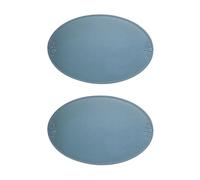 Flaroey 2 Piece Retro Placemat European French Style Oval Insulation Mat Ins Waterproof and Oil-Proof PU Leather Western Dining Table Mat Home B