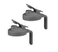 Flaroey 2Pack Wide Mouth Flip Cap Jar Lids for Jars Airtight Flip Cap Design with Handle,Leak-Proof Seal Cover,Gray