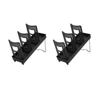 Flaroey 2pcs Cup Holder [Single Row] Household with Bracket Foldable Cup Holder Coffee Shop Cup Rack Black