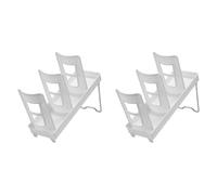 Flaroey 2pcs Cup Holder [Single Row] Household with Bracket Foldable Cup Holder Coffee Shop Cup Rack White
