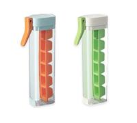 Flaroey 2PCS One-Handed Pressing Ice Lattice Easy to Release Freeze 6 Compartments Ice Mould Homemade Small Ice Moulds,A