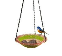 Flaroey 2PCS Outdoor Hanging Bird Feeder Garden Decoration Bird Bath Tray Water Drinker Pet Feeder for Bird Pet Supplies,A