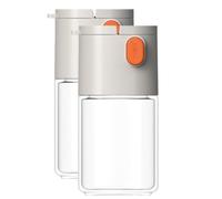 Flaroey 2PCS Salt & Pepper Shakers Salt Control & Seasoning Bottle Spice Jars Seasoning Shaker Containers Gray White