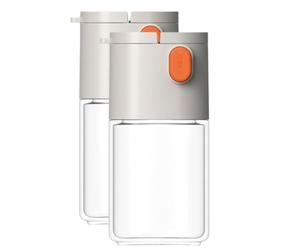 Flaroey 2PCS Salt & Pepper Shakers Salt Control & Seasoning Bottle Spice Jars Seasoning Shaker Containers Gray White