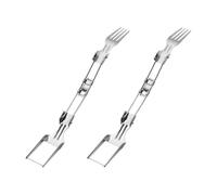 Flaroey 2pcs Stainless Steel Fruit Cutter, Foldable Watermelon Fork Slicer Tool, Dual Head Foldable Fruit Forks Slicer
