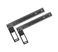 Flaroey 2pcs Woodworking Square Ruler for Precise Measuring,Square Ruler for 45/90 Degree Multifunctional Gauge Angle Ruler