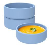 Flaroey 3-Piece Blue Silicone Cup Set for Poaching Eggs in Air Fryers, Microwave Safe Non-Stick Egg Molds for Easy Egg Bites