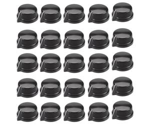 Flaroey 30PCS 6.35mm Shaft Brass Inside Set Screw Guitar Pedal Effects Control Amp Knob Guitar Replacement Parts Accessories Black