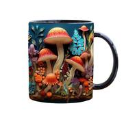 Flaroey 3D Magic Mushrooms Mug Ceramic 3D Fun Space Design Mugs Offices Multi-Purpose Drink Cup for Home Office Dorm Well-Made C
