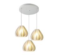 Flaroey 3D Printed Cluster 3-Light Chandelier Wave Design Ceiling Chandelier for Bedroom Kitchen Island Living Room B