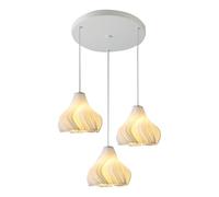 Flaroey 3D Printed Cluster 3-Light Chandelier Wave Design Ceiling Chandelier for Bedroom Kitchen Island Living Room E