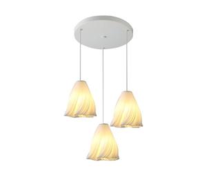 Flaroey 3D Printed Cluster 3-Light Chandelier Wave Design Ceiling Chandelier for Bedroom Kitchen Island Living Room D