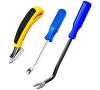 Flaroey 3Pcs Staple Remover, Heavy Duty Upholstery Staple Puller Tool with Ergonomic Handle, Tack-Puller Tool Nail Puller B