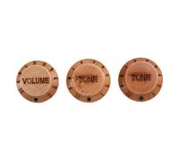 Flaroey 3Pcs Wood Guitar Knobs Wood Control Volume Tone Buttons Electric Accessories Replacement Caps for Potentiometer