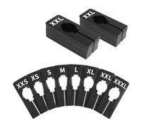 Flaroey 40 PCS Closet Dividers, Writable and Reusable Closet Rack Dividers Hangers, Preprinted in 8 Sizes Black